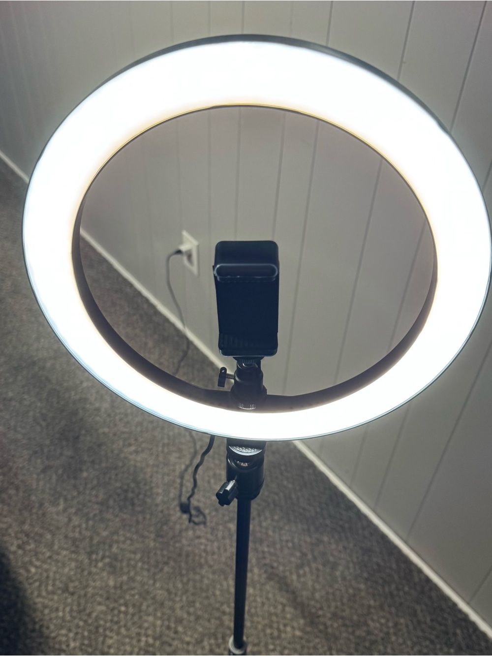 Adjustable LED Ring Light with Phone Mount - White Light